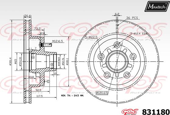 Maxtech 72957047 - Pistone, Pinza freno autozon.pro