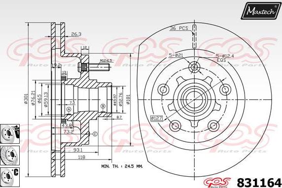 Maxtech 72957054 - Pistone, Pinza freno autozon.pro