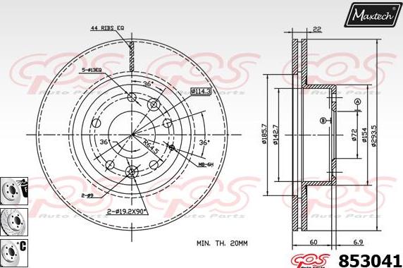 Maxtech 72957001 - Pistone, Pinza freno autozon.pro