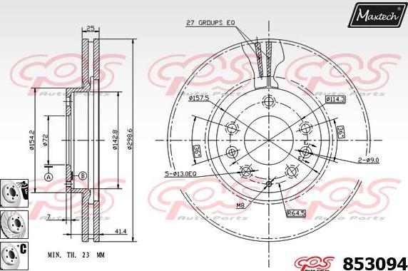 Maxtech 72957029 - Pistone, Pinza freno autozon.pro