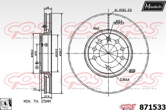 Maxtech 72960040 - Pistone, Pinza freno autozon.pro