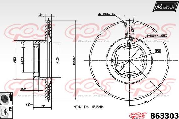 Maxtech 72960016 - Pistone, Pinza freno autozon.pro