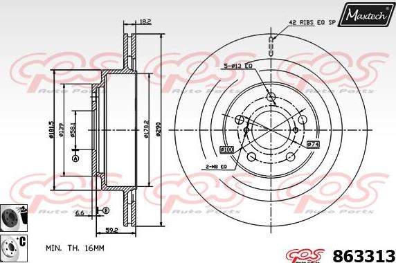 Maxtech 72960011 - Pistone, Pinza freno autozon.pro