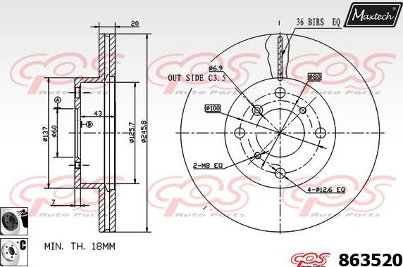 Maxtech 72960031 - Pistone, Pinza freno autozon.pro