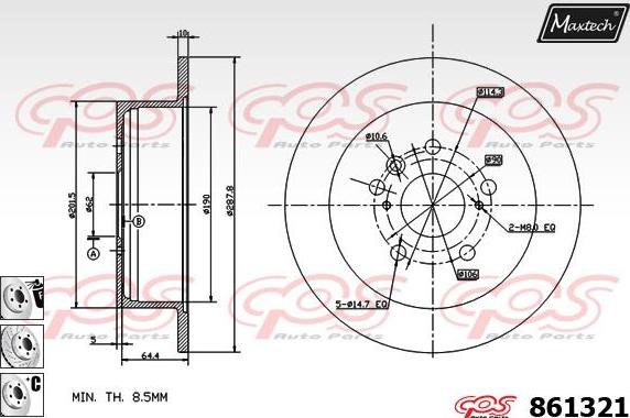 Maxtech 72934003 - Pistone, Pinza freno autozon.pro