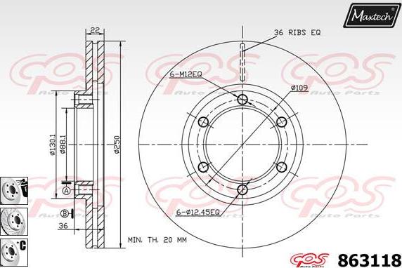 Maxtech 72938042 - Pistone, Pinza freno autozon.pro