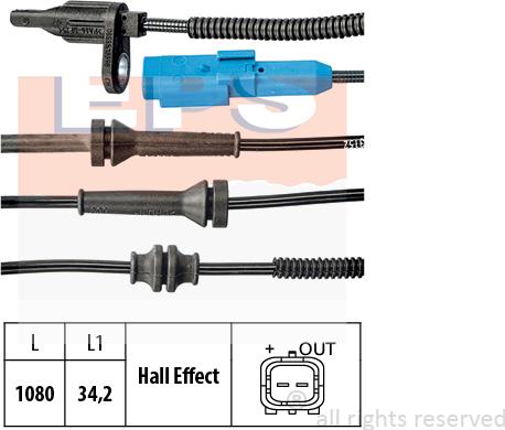 MDR EPS-1960 025 - Sensore, N° giri ruota autozon.pro