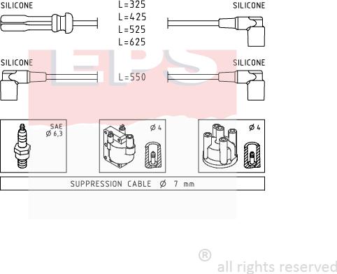 MDR EPS-1500 372 - Kit cavi accensione autozon.pro