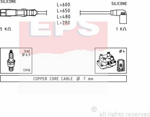 MDR EPS-1501 484 - Kit cavi accensione autozon.pro