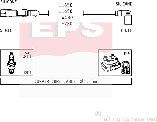 MDR EPS-1501 585 - Kit cavi accensione autozon.pro