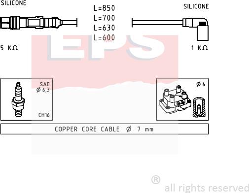 MDR EPS-1501 601 - Kit cavi accensione autozon.pro