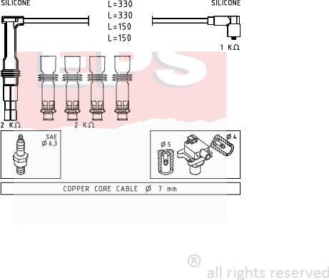 MDR EPS-1501 608 - Kit cavi accensione autozon.pro