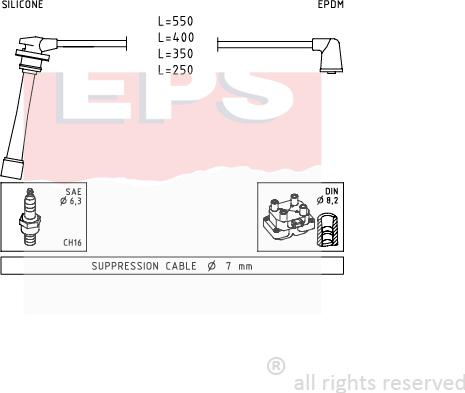 MDR EPS-1501 385 - Kit cavi accensione autozon.pro