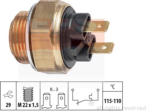 MDR EPS-1850 135 - Termocontatto, Ventola radiatore autozon.pro