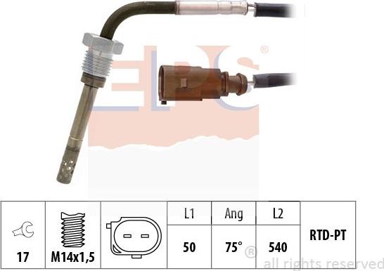 MDR EPS-1220 018 - Sensore, Temperatura gas scarico autozon.pro