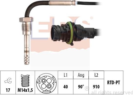 MDR EPS-1220 358 - Sensore, Temperatura gas scarico autozon.pro