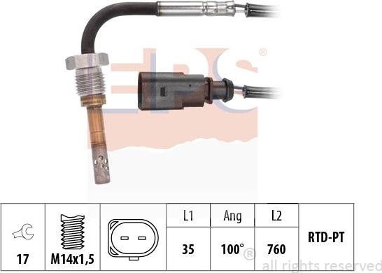 MDR EPS-1220 314 - Sensore, Temperatura gas scarico autozon.pro