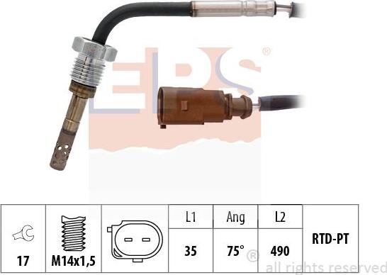 MDR EPS-1220 265 - Sensore, Temperatura gas scarico autozon.pro