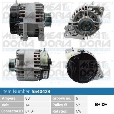 Meat & Doria 5540423 - Alternatore autozon.pro