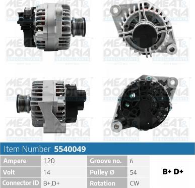 Meat & Doria 5540049 - Alternatore autozon.pro