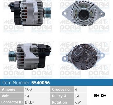 Meat & Doria 5540056 - Alternatore autozon.pro