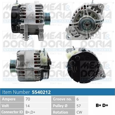 Meat & Doria 5540212 - Alternatore autozon.pro