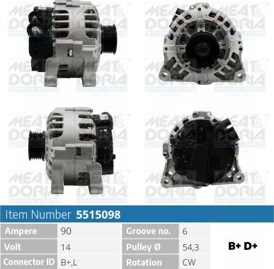 Meat & Doria 5515098 - Alternatore autozon.pro