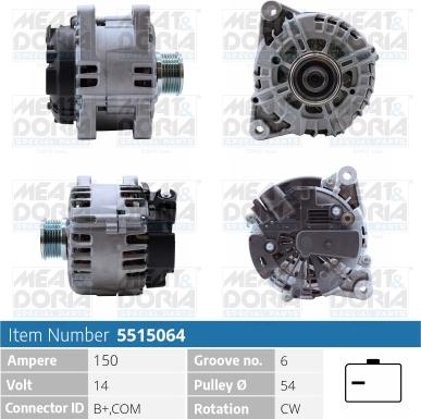 Meat & Doria 5515064 - Alternatore autozon.pro