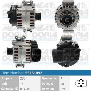 Meat & Doria 55151092 - Alternatore autozon.pro