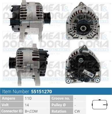 Meat & Doria 55151270 - Alternatore autozon.pro