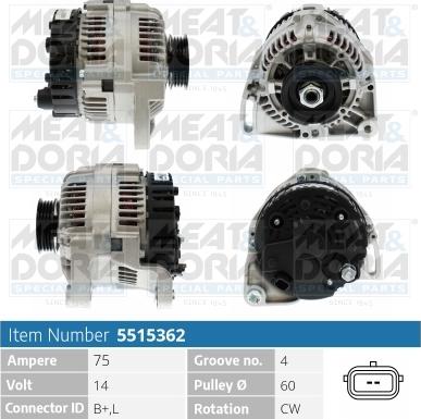 Meat & Doria 5515362 - Alternatore autozon.pro