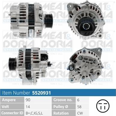 Meat & Doria 5520931 - Alternatore autozon.pro