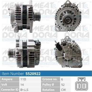 Meat & Doria 5520922 - Alternatore autozon.pro