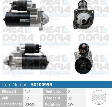 Meat & Doria 5010099R - Motorino d'avviamento autozon.pro