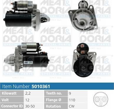 Meat & Doria 5010361 - Motorino d'avviamento autozon.pro