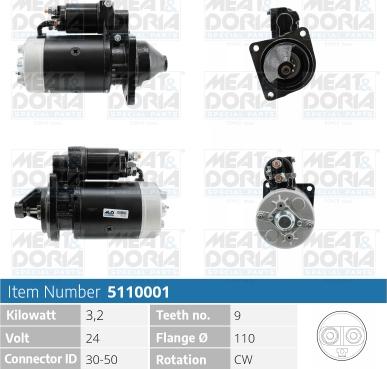Meat & Doria 5110001 - Motorino d'avviamento autozon.pro