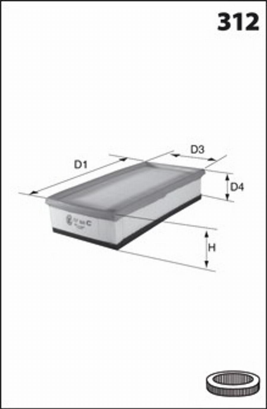 Mecafilter 137 - Filtro aria autozon.pro