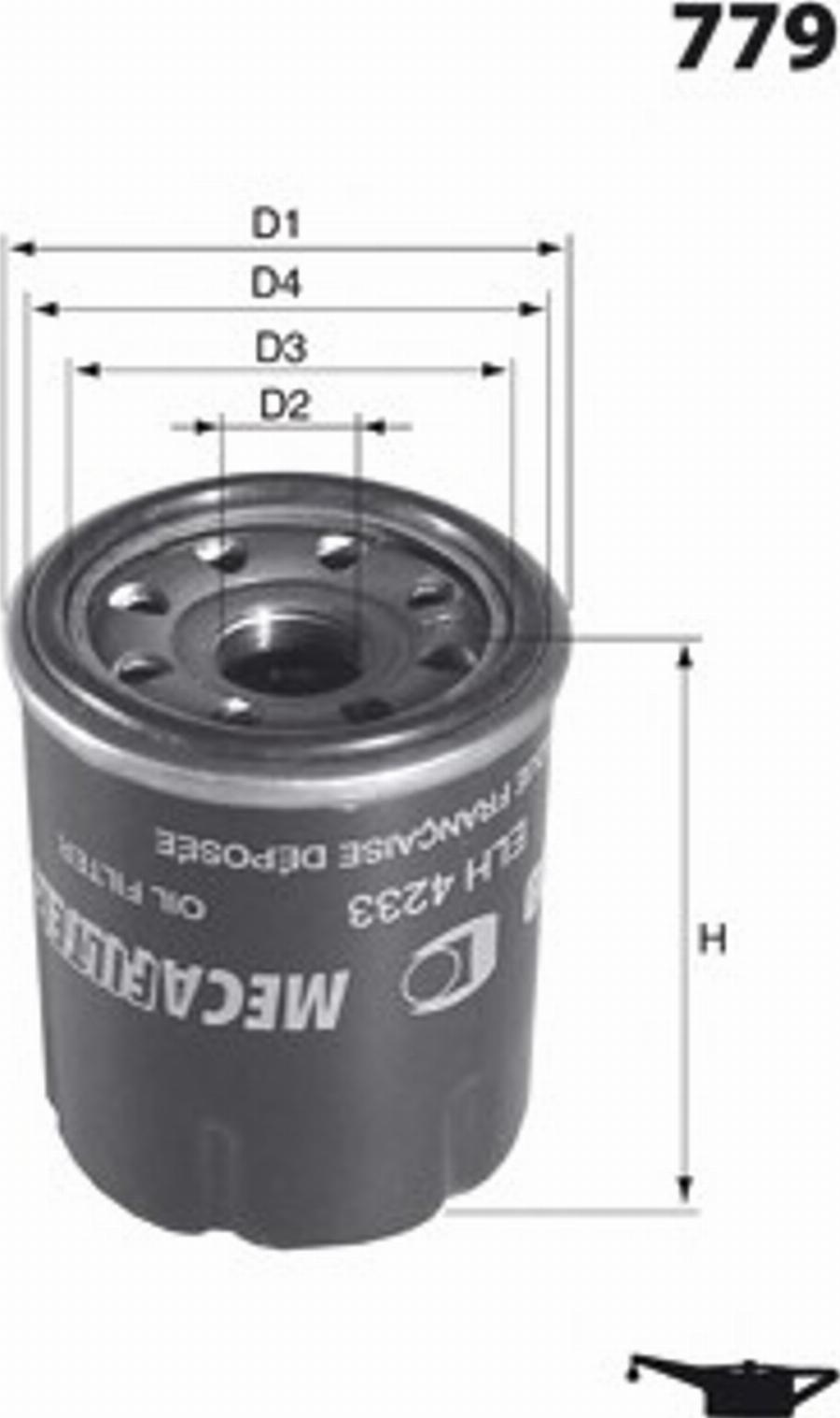 Mecafilter H61 - Filtro olio autozon.pro