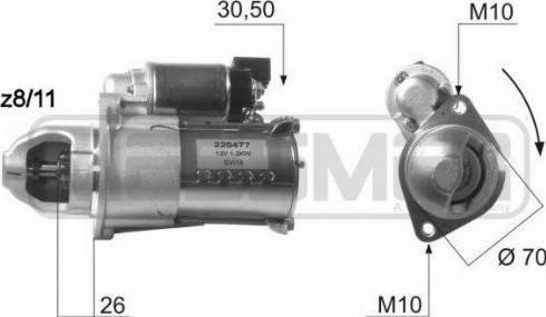 Messmer 220477A - Motorino d'avviamento autozon.pro