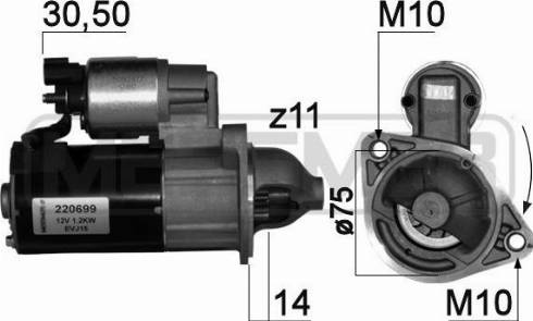 Messmer 220699A - Motorino d'avviamento autozon.pro