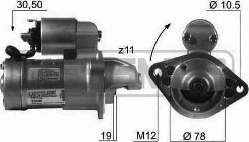 Messmer 220046A - Motorino d'avviamento autozon.pro