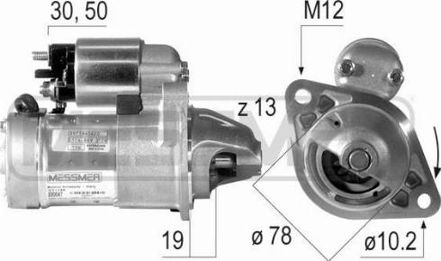 Messmer 220047A - Motorino d'avviamento autozon.pro