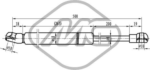 Metalcaucho 46852 - Ammortizzatore pneumatico, Cofano motore autozon.pro