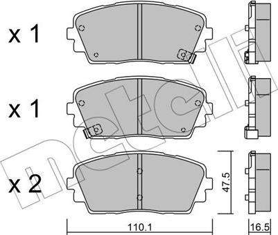 Metelli 22-0941-0 - Kit pastiglie freno, Freno a disco autozon.pro