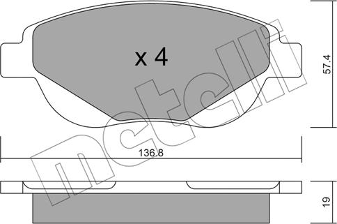 Metelli 22-0948-0 - Kit pastiglie freno, Freno a disco autozon.pro