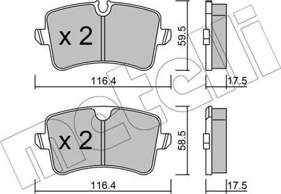 Metelli 22-0955-0 - Kit pastiglie freno, Freno a disco autozon.pro