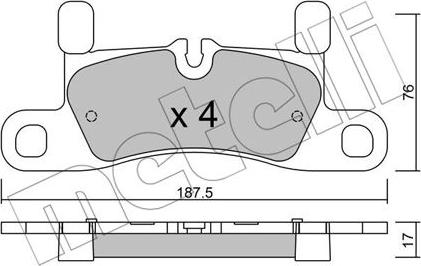 Metelli 22-0958-3 - Kit pastiglie freno, Freno a disco autozon.pro