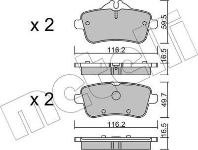 Metelli 22-0968-3 - Kit pastiglie freno, Freno a disco autozon.pro