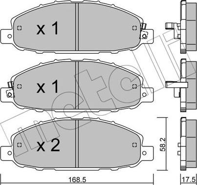 Metelli 22-0904-0 - Kit pastiglie freno, Freno a disco autozon.pro