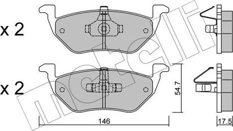 Metelli 22-0907-0 - Kit pastiglie freno, Freno a disco autozon.pro